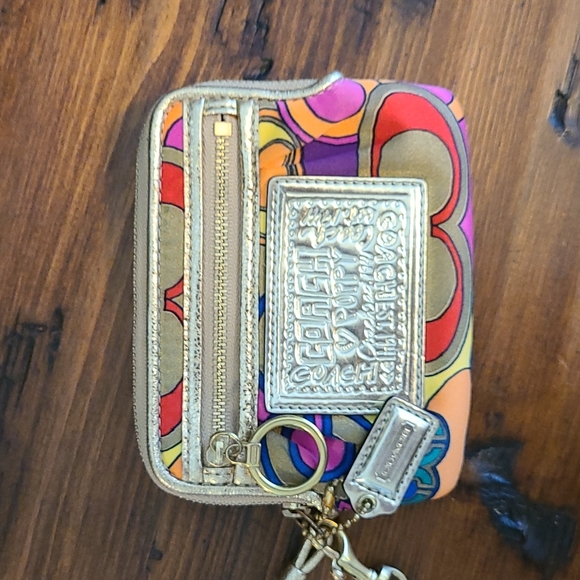 Coach wristlet mini wallet in jewel tone signature Poppy - Picture 5 of 7